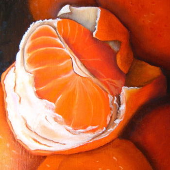 Painting titled "clementines" by Christine Chevieux, Original Artwork, Oil