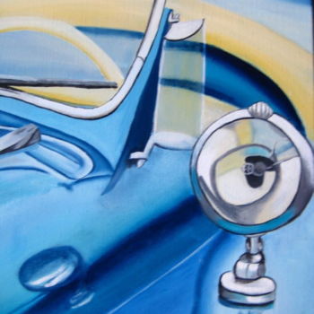 绘画 标题为“Ww bleue” 由Christine Chevieux, 原创艺术品, 油 安装在木质担架架上