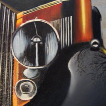 Painting titled "rolls royce" by Christine Chevieux, Original Artwork, Oil