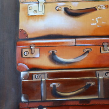 Painting titled "valise 16" by Christine Chevieux, Original Artwork, Oil