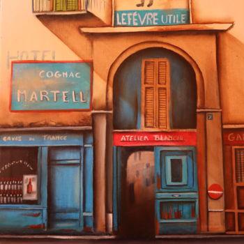 "rue de paris 1" başlıklı Tablo Christine Chevieux tarafından, Orijinal sanat, Petrol