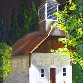 Painting titled "Chapelle des allama…" by Christine Chevieux, Original Artwork, Oil