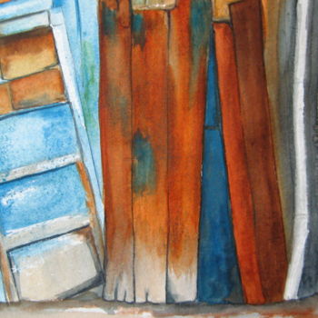 제목이 "vieille porte"인 미술작품 Christine Chevieux로, 원작, 수채화
