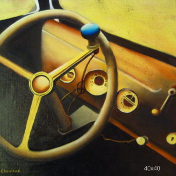 Peinture intitulée "vieux volant" par Christine Chevieux, Œuvre d'art originale, Huile