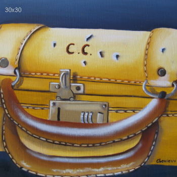 Painting titled "valise 10" by Christine Chevieux, Original Artwork, Oil