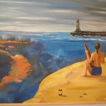 Pintura titulada "Le phare" por Marie Christine Creput, Obra de arte original, Oleo