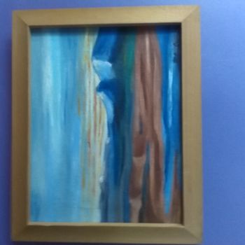 Pittura intitolato "les montagnes bleues" da Marie Christine Creput, Opera d'arte originale, Olio