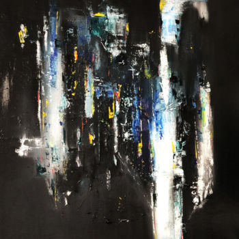 Peinture intitulée "Urban light" par Christine Delalande, Œuvre d'art originale, Huile