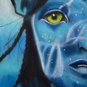Tekening getiteld "Avatar" door Christine Dos Santos, Origineel Kunstwerk, Pastel