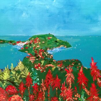 Peinture intitulée "La presqu'île de St…" par Christine Durand, Œuvre d'art originale, Huile