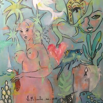 Pintura titulada "La demoiselle de Vi…" por Christine Durand, Obra de arte original, Oleo