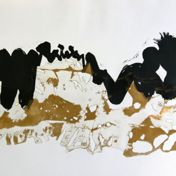 Prenten & gravures getiteld "De l'or sous les pi…" door Christine Guichard, Origineel Kunstwerk, Ets