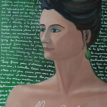 Malerei mit dem Titel "Mathilde, modèle pro" von Christine Jumaucourt, Original-Kunstwerk, Öl