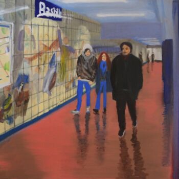 Peinture intitulée "RATP 6" par Christine Jumaucourt, Œuvre d'art originale, Huile