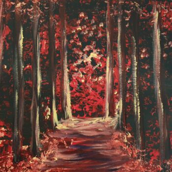 Peinture intitulée "Forêt envoutante" par Christine Lavialle, Œuvre d'art originale, Acrylique