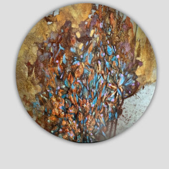 Painting titled "Jardin de rouille -…" by Christine Lavoie, Original Artwork, Acrylic Mounted on Metal