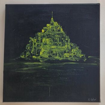 Peinture intitulée "Le Mont-Saint-Miche…" par Christine Lebel, Œuvre d'art originale, Acrylique