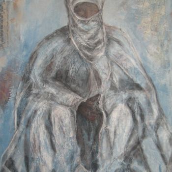 Ζωγραφική με τίτλο "le chef touareg" από Christine Leger, Αυθεντικά έργα τέχνης, Ακρυλικό