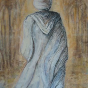 Painting titled "celui qui passe  in…" by Christine Leger, Original Artwork, Acrylic