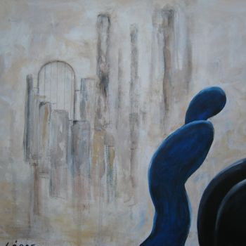 Malerei mit dem Titel "l'allée des arts au…" von Christine Leger, Original-Kunstwerk, Acryl
