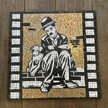 Sculpture titled "Charlie Chaplin" by Christine Louchet, Original Artwork, Mosaic