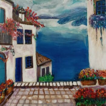 Painting titled "Outremer" by Christine Malle, Original Artwork, Acrylic