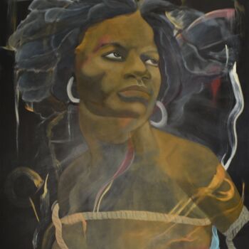 Malerei mit dem Titel ""L'esclave"" von Christine Mamet, Original-Kunstwerk