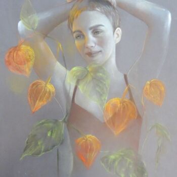 Peinture intitulée ""hauts les coeurs"" par Christine Mergnat, Œuvre d'art originale, Pastel