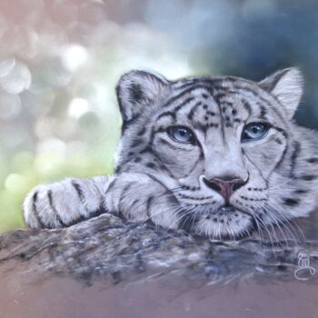 Pintura intitulada ""I see you.."" por Christine Mergnat, Obras de arte originais, Pastel