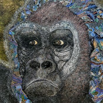 Peinture intitulée "Gorille" par Christine Pruvot, Œuvre d'art originale, Acrylique