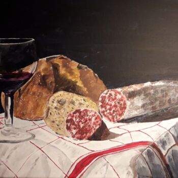 Malerei mit dem Titel "Pause gourmande" von Christine Ranchoux Soleillant, Original-Kunstwerk, Acryl