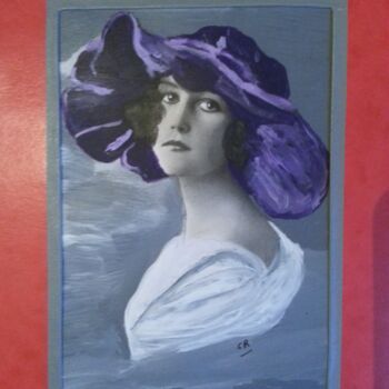 Pittura intitolato "Portrait vintage" da Christine Ranchoux Soleillant, Opera d'arte originale, Acrilico