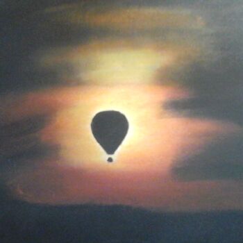 Painting titled ""Un soir au dessus…" by Christine Ranchoux Soleillant, Original Artwork, Pastel