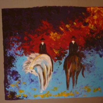 Painting titled "Amazones" by Christine Roux, Original Artwork, Acrylic