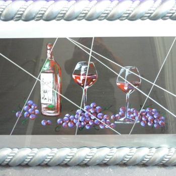 Картина под названием "Vendanges 2 verres" - Christine Roux, Подлинное произведение искусства, Акрил