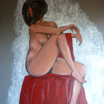 Painting titled "L'amante" by Christine Roux, Original Artwork, Acrylic