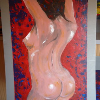 Painting titled "Femme s'étirant" by Christine Roux, Original Artwork, Acrylic