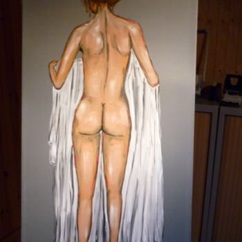 Painting titled "Femme sortie du bain" by Christine Roux, Original Artwork, Acrylic