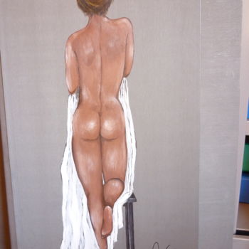 Painting titled "Femme nue" by Christine Roux, Original Artwork, Acrylic