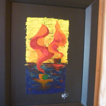 Painting titled "Passion marine" by Christine Roux, Original Artwork, Acrylic
