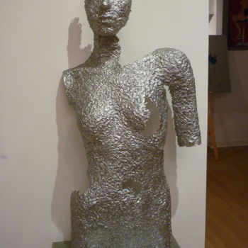 Pintura titulada "Buste femme en étain" por Christine Roux, Obra de arte original