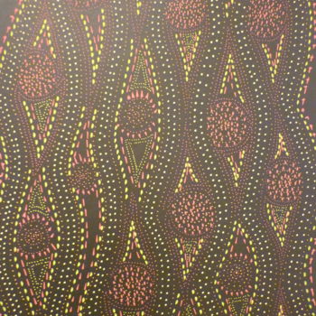 Peinture intitulée "Art aborigène : poi…" par Christine Roux, Œuvre d'art originale