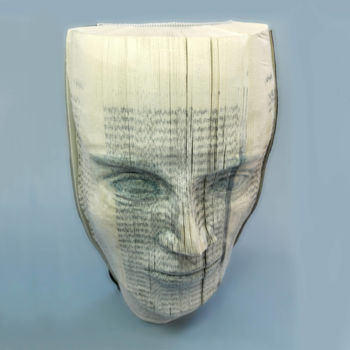Sculpture intitulée "Book face sculpture…" par Christine Rozina, Œuvre d'art originale, Papier