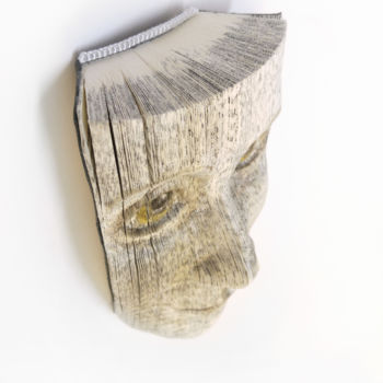 Sculpture titled "Bookface Art sculpt…" by Christine Rozina, Original Artwork, Paper