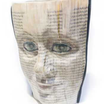 Sculpture titled "Book face sculpture…" by Christine Rozina, Original Artwork, Mixed Media