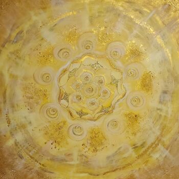 Malerei mit dem Titel "Neumondbild Solarpl…" von Energiebilder Christine Schölzhorn, Original-Kunstwerk, Acryl