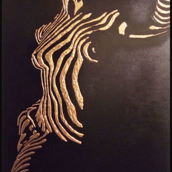 Картина под названием "nude features relief" - Christine Sylvestre, Подлинное произведение искусства, Акрил Установлен на Де…