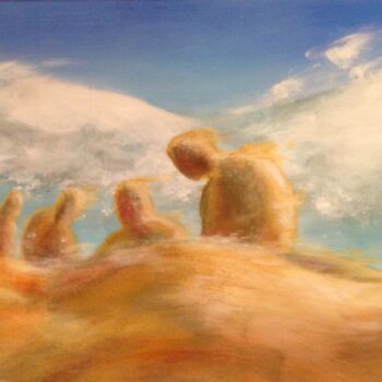 Peinture intitulée "gens de sable" par Christine Trova, Œuvre d'art originale, Acrylique