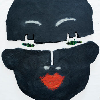 Escultura titulada "ce masque vous rega…" por Christine Vannier, Obra de arte original, Otro