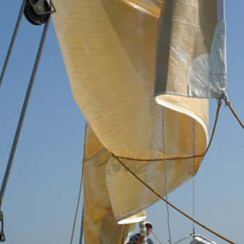 Fotografia intitulada "voile rouge" por Christine Vannier, Obras de arte originais